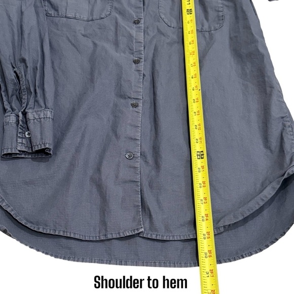 James Perse Gray Long Sleeve City Hipster Ripstop Button Up Women’s Size M - Picture 9 of 10